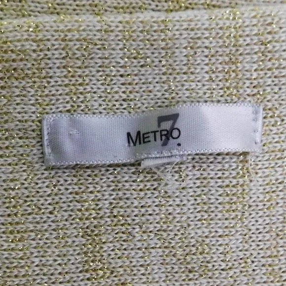Metro 7 Women Cardigan Beige Gold M/L - Picture 4 of 6